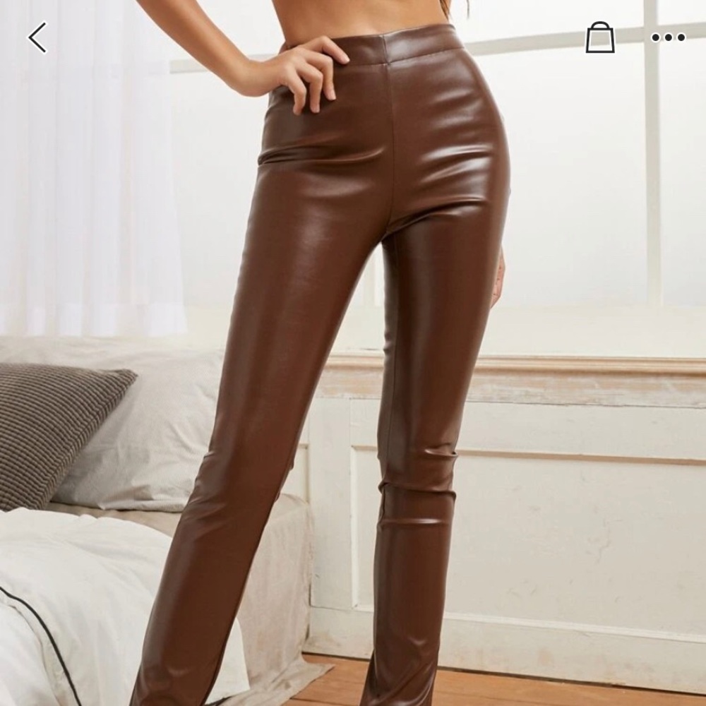 Chocolate brown leather pants
